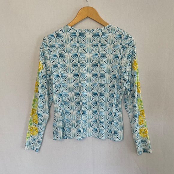 Lands’ End Long Sleeve Water Shirt Rashguard Lemons & Limes Size Small - Picture 3 of 6